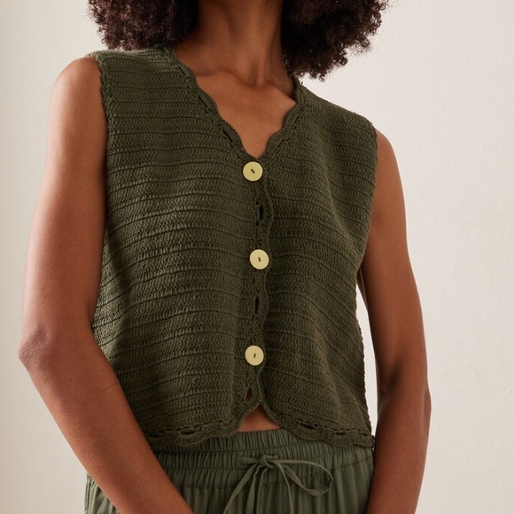 All That Remains Sweaters - All That Remains Lucy Crocheted Cotton Vest